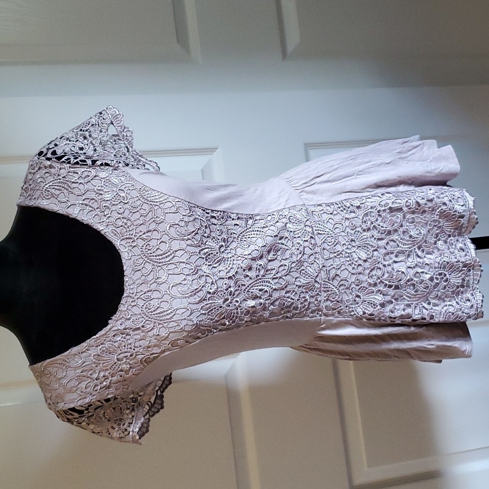 Lace front and lace sleeve top